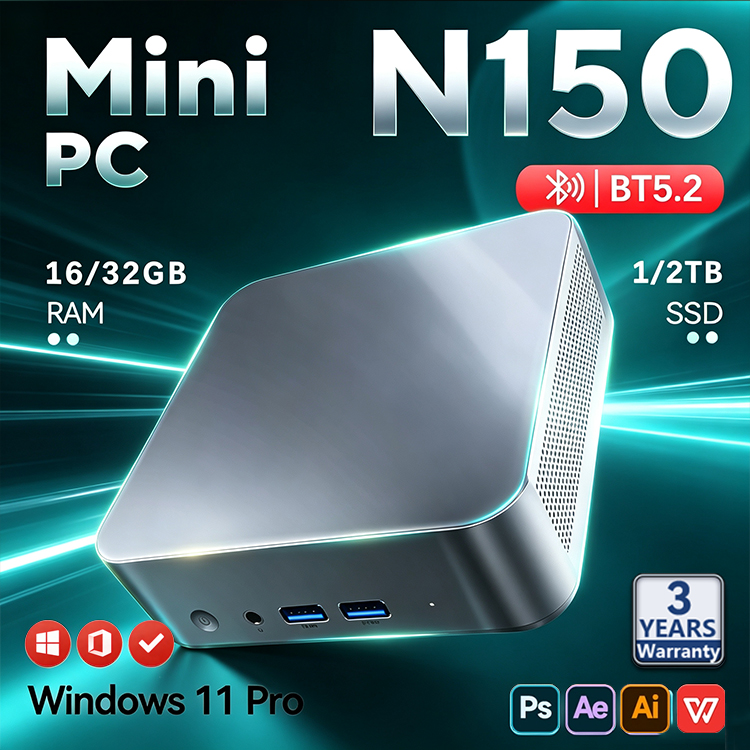 Pc Gaming Compact - 2026 Intel N150 Mini PC Przenośny