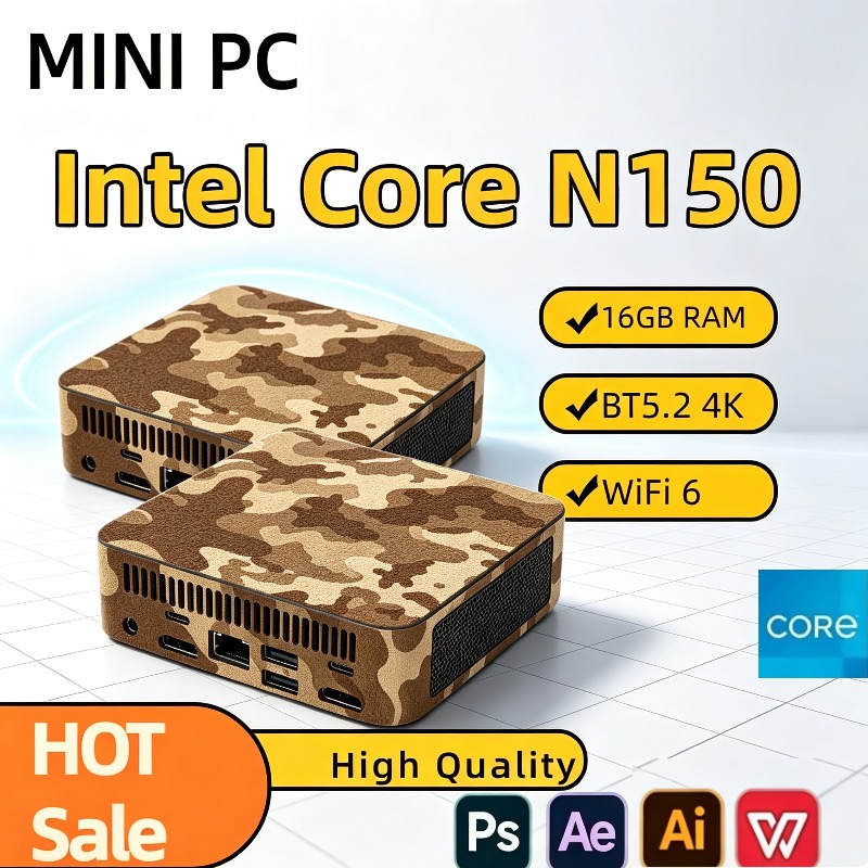 Pc Gaming Compact - Kompaktowy Mini PC Intel N150 Komputer