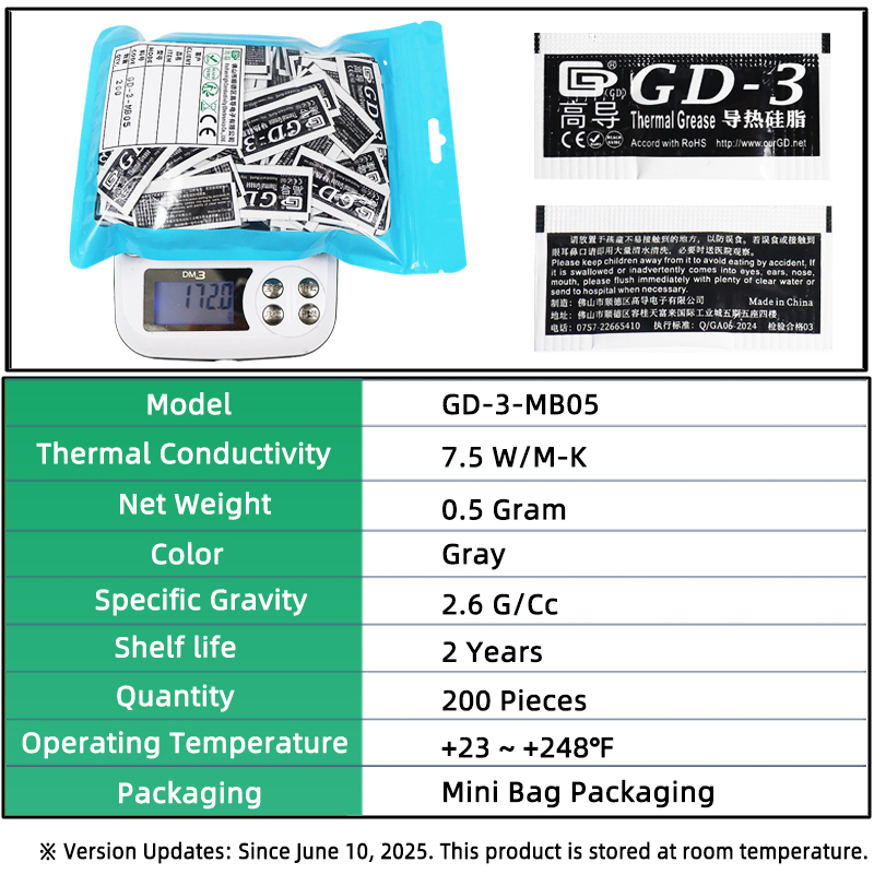 Waga netto 0,5 grama 200 szt.  – Thermal Paste recenzja i cena